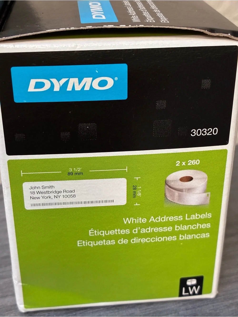 Dymo address label